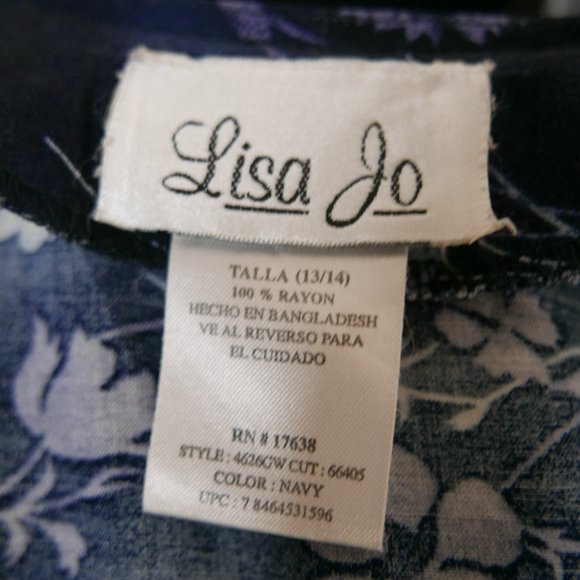 Lisa Jo Vintage 80's Sleeveless Button Front Fit and Flare Floral Dress - Picture 5 of 5